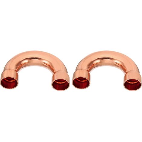 2 Stück Gewinkelte Kupferfittinge Für Gasrohre, 19 Mm Schlauchanschluss Für Kraftstoff- Und Wasserschläuche, Druckrohrverbindungen Für Hlk-klimaanlagen Und Sanitärinstallationen, Wandstärke 1 Mm - U-f