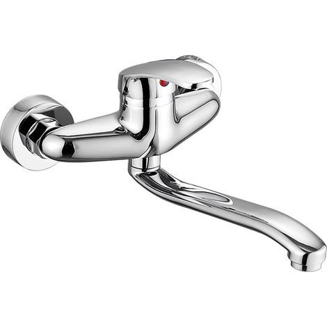 Einhebel-wandmischer Für Warmes Und Kaltes Wasser, Kupfer Glänzend Silber, Für Küchenspüle