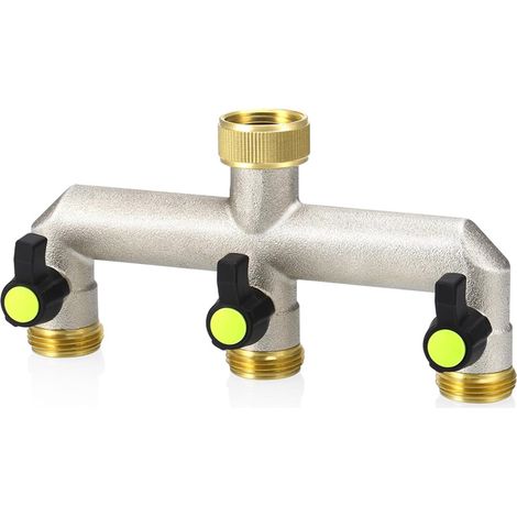 Robustes T-stück Für Gartenschlauch, Außenhahnverteiler Mit Absperrventil, 3/4-zoll-hahnanschluss