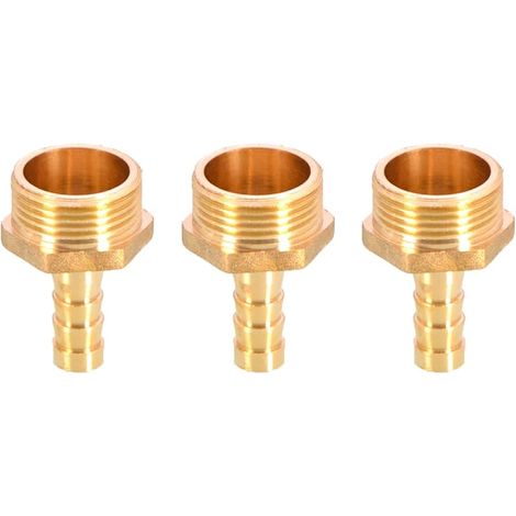 3 Messing-adapter Für Schlauchanschlüsse, 10 Mm Auf 3/4 Zoll Bsp Außengewinde, Schlauchadapter