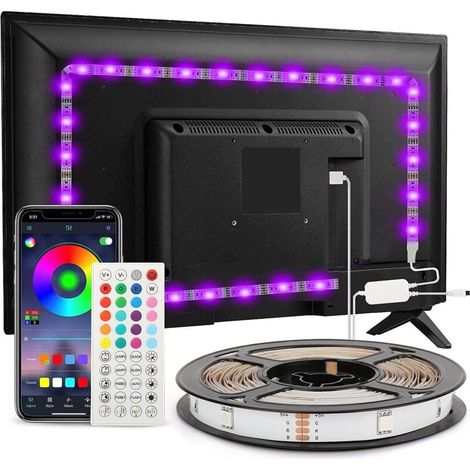 Ruban Led Tv 3 M, Led-hintergrundbeleuchtungsstreifen Für Tv 40-65 Zoll, 5050 Rgb Usb Mit Fernbedienung, Diy, Musikgesteuerte Rhythmusfunktion