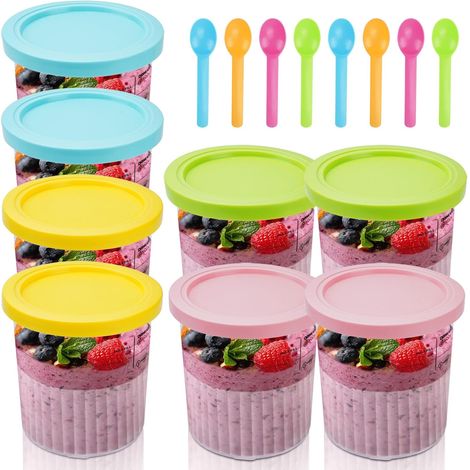 8er-pack Aufbewahrungsboxen Für Ninja Creami Deluxe Pints, Kompatibel Mit Nc501, Nc500-serie, 680 Ml, Bpa-frei, Spülmaschinenfest (8 Stück)