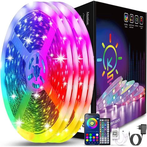 Ruban Led 30 M (15 M X 2), Bluetooth-led Für Schlafzimmer, Per Fernbedienung Und App Steuerbarer Led-streifen