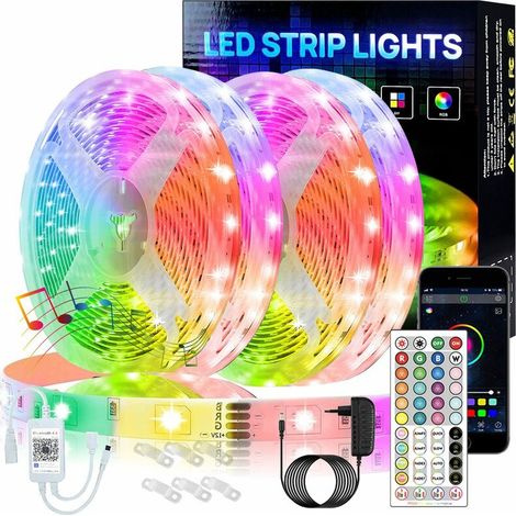 20m Rgb 5050 Led-streifen-kit Mit Farbwechsel Und 44-tasten-fernbedienung Für Die Dekoration Von Zuhause Und Schlafzimmer