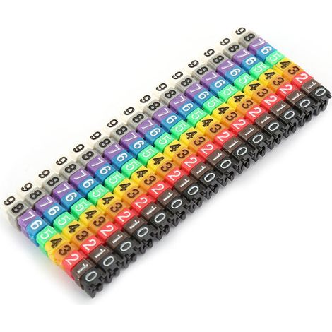 Nummerische Kabelmarkierungsringe, Farbige Drahtbeschriftungshülsen (150 Stück, 1,5 Mm)