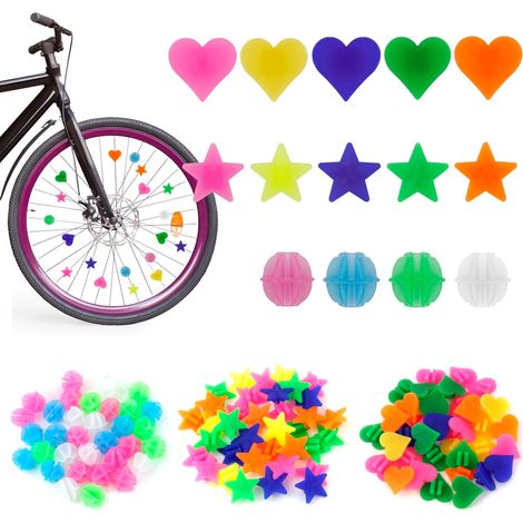 Set Aus 210 Fahrrad-speichenperlen, Fahrraddeko, Mädchen-fahrradzubehör, Bunte Speichenclips Für Mädchen Und Jungen