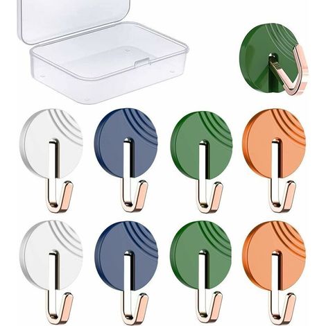Wandhaken Für Badezimmer, Selbstklebende Wandhaken Ohne Bohren, Handtuchhalter, Küchenhandtuchhaken, Selbstklebende Haken, 8 Stück In 4 Farben, Drehbar