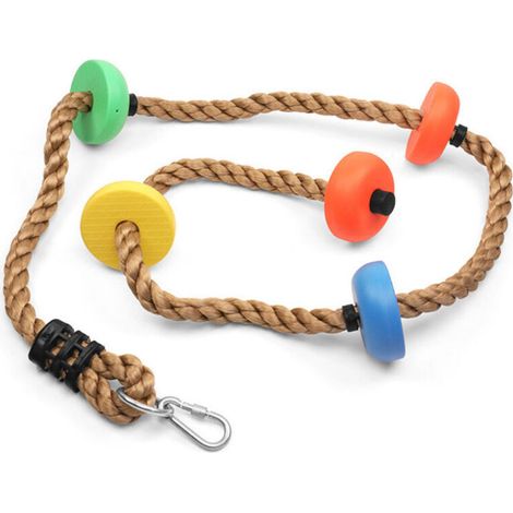 2 M Kletterseil Mit Trittschlaufen - Hängeschaukel - Ninja-seil - Zubehör