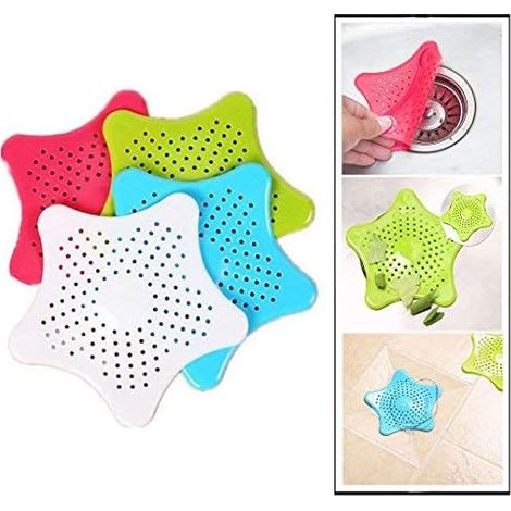 Set Aus 4 Spülbeckensieben Sillione, Haarsieb In Seestern-form Für Küchenspüle Und Badezimmer