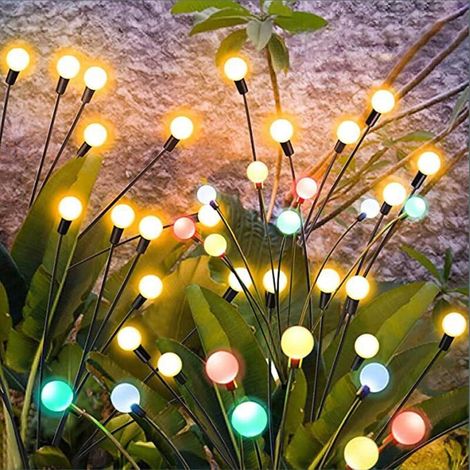 Solarlampen Für Außen, 4 Stück 10 Led Solarlichter Glühwürmchen Für Garten, Balkon, Solarlampe Außen Garten Dekoration, Wasserdicht Ip65, [energieeffizienzklasse C] (rgb)