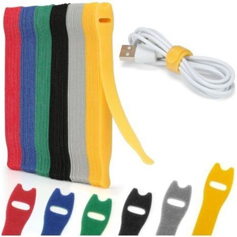 Satz Von 120 Wiederverwendbaren Nylon-kabelbindern, [150 Mm X 12 Mm] Verstellbare Klettverschlüsse, Geeignet Für Die Kabelverwaltung In Büros, Zu Hause, Im Garten Usw. - 6 Gemischte Farben