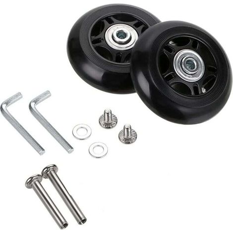 2er-pack Ersatzrollen Für Koffer 70 X 24 Mm, Reparaturkits Für Kofferrollen, Achsschlüssel Und -schrauben Für Trolleys, Inline-skate- Und Skateboard-rollen