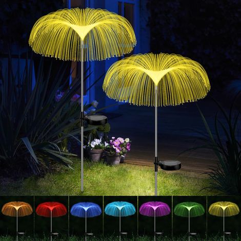 Gartenlampen, 2er-set Solarleuchten Für Außen, 7 Farben, Ip65 Wasserdicht, Gartendekoration Für Garten, Rasen, Balkon, Terrasse, Hof