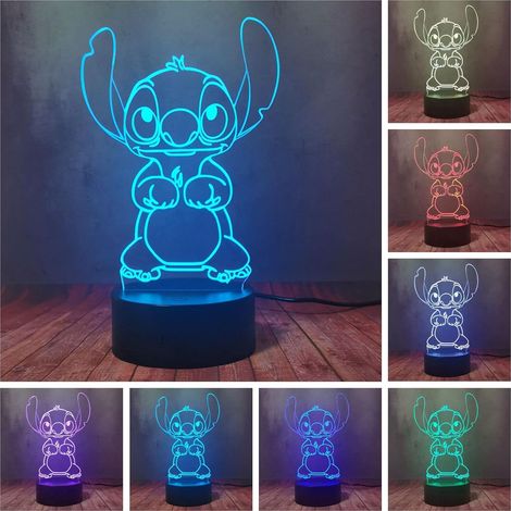 Led-nachtlampe Im Anime-stitch-welpen-design, Kreative 3d-tischlampe Mit Blitzlicht, Beruhigendes Licht Für Babyschlaf, Wohnraum- Und Kinderzimmer-dekoration, Geburtstagsgeschenk Für Kinder