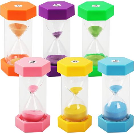 6 Farben Sanduhr-timer, Sanduhr-farbset, 3/10/15/30/45/60 Minuten, Farbtimer, Geeignet Für Küche, Familie, Kinderleben, Spielzeit, Kreative Geschenke