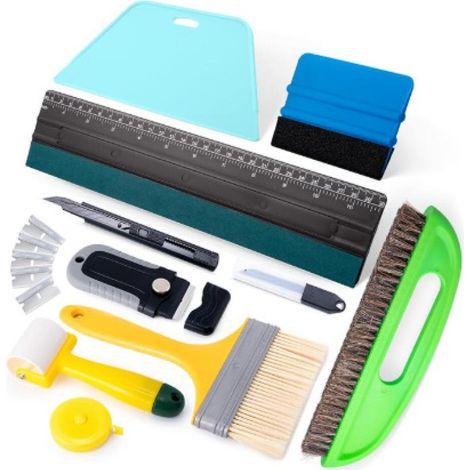24-teiliges Werkzeugset Für Tapeten, Tapierfolien-werkzeuge, Tapeten-kit Mit Kleisterbürste Und Tapezierwerkzeugen, Rollen, Bürsten, Klingen, Tapetenmesser