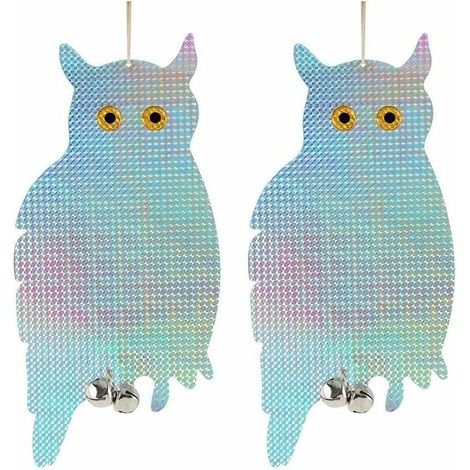 Taubenabwehr, 2 Stück Reflektierende Eulen-attrappe, Vogelscheuche, Abweisendes Gerät, Hängende Holographische Reflektierende Abschreckende Eule, Vogelschutzgerät-liaiki