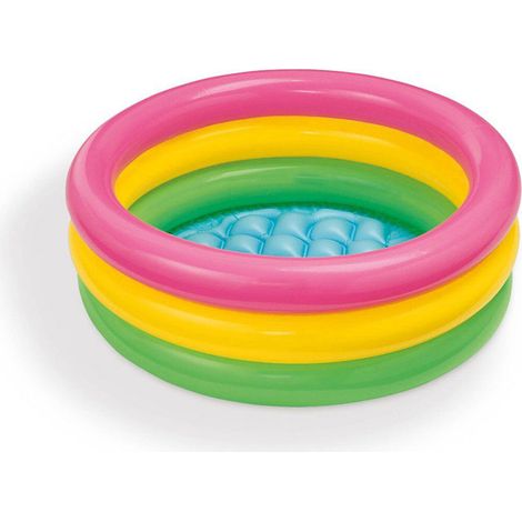 Aufblasbares Kinderplanschbecken Play Pool 61x22cm Mit 3 Aufblasbaren Ringen Für Kinder Ab 6 Jahren
