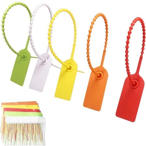 100 Stück Kunststoff-kabelbinder, Mehrfarbige Kabelbinder, Kabelbinder-etiketten, Sicherheits-etiketten Aus Kunststoff, Anti-fälschungs-verschlüsse Für Bekleidung Und Logistik (5 Farben)