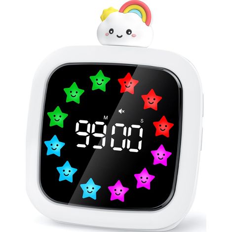 Visueller Timer, Leiser Wiederaufladbarer Countdown-timer Mit 99 Minuten Laufzeit, 9 Wählbare Anzeigefarben, Zeitmanagement-tool Für Kinder Und Erwachsene (regenbogen)
