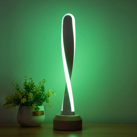 Rgb-nachttischlampe Mit Farbwechsel, Dimmbare Moderne Und Kreative Led-tischlampe Für Das Bett, Usb-schreibtischlampe Aus Metall In Bunten Farben Für Schlafzimmer, Dimmbare Lampe Mit Holzbasis Für Inn