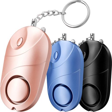 Persönlicher Alarm [3er Pack], Sicherer Sound Persönlicher Sicherheitsalarm Schlüsselanhänger Sirene 130 Db Mit Led-licht