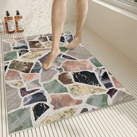 Rutschfeste Duschmatte 60x90 Cm, Moderne Pvc-duschmatte, Weich Und Bequem Mit Ablauföffnungen, Hohe Wasserdurchlässigkeit, Geeignet Für Nassbereiche