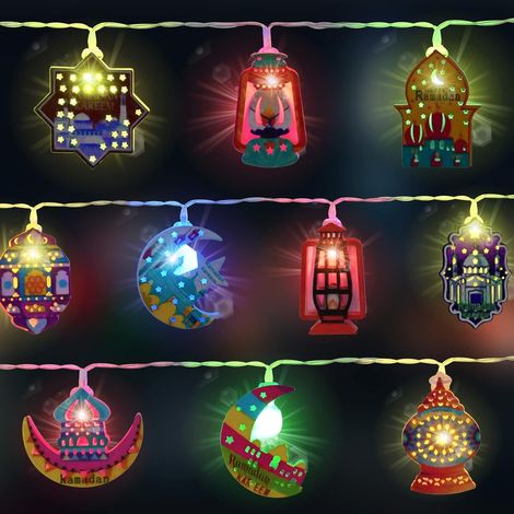 Lichterkette Ramadan, 3m 20 Led Usb Sterne- Und Mond-lichter, Ramadan-dekoration, Aid Mubarak Dekoration, Farbige Led-lichterkette Für Muslimische Feiern Im Außenbereich