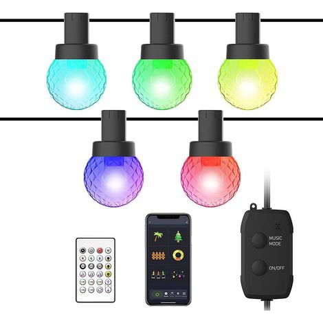 Weihnachtslichterkette, Mehrfarbige Led-lichterkette Mit Fernbedienung Und App-steuerung, Synchronisiert Mit Musikrhythmus/timer-funktion Für Hochzeit Und Weihnachten
