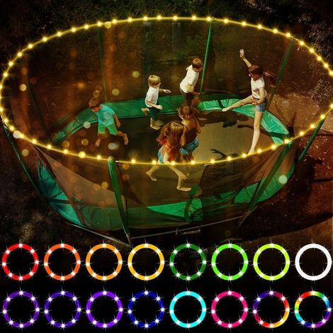 Led-trampolin-beleuchtung, Ferngesteuerte Led-lichtleiste Für Trampolinrand, 16 Farben Selbst Einstellbar, Wasserdicht, Superhell Für Nächtliches Spielen Im Freien, Tolles Geschenk Für Kinder (12 Mete