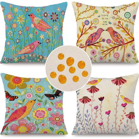4er-set Kissenbezüge - 45 X 45 Cm - Außendekoration - Wasserdicht - Atmungsaktiv - Für Sofa, Garten Und Außenkissen