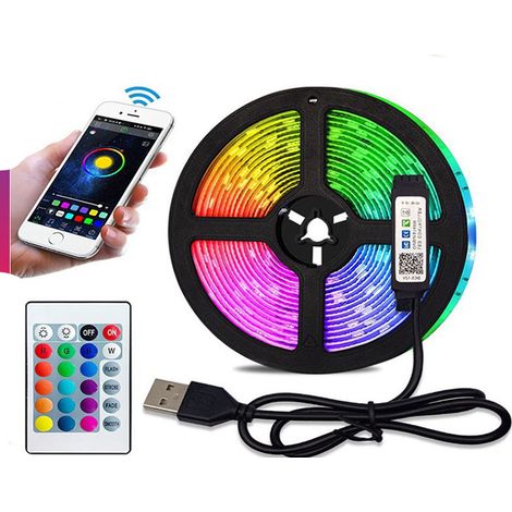 Led 5m Rgb Led Zimmer Streifenlicht Bluetooth App Fernbedienung Dekoration Licht Multicolor Märchenlicht Dimmbar Mit Musik Geeignet Für Zuhause, Wohnzimmer, Küche
