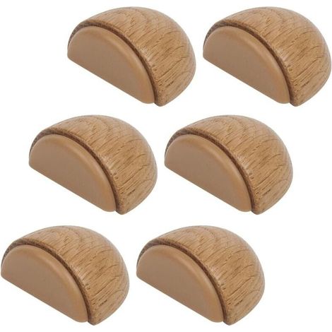 6er Set Türstopper – Selbstklebende Holztürstopper Für Boden Und Parkett – Klebender Türanschlag – Türpuffer (natur-eiche)