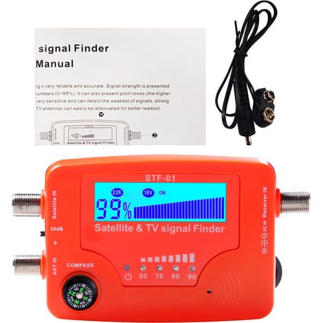 2-in-1 Satellitensignal- Und Tv-detektor, Tragbares Digitales Lcd, Antennenstärkemessung, Mit Kompass Und Tonalarm