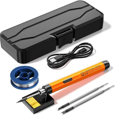 Kabelloses Lötkolben-set, Usb-aufladbar, 8 W, Mit Drei Lötspitzen, Einstellbare Temperatur Von 300 ℃ Bis 450 ℃, Elektrischer Lötkolben-stift Für Reparaturen