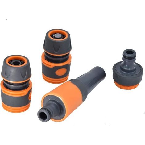 Gartenschlauch-pistolen-set, Reinigungsdüse Für Den Garten, Enthält Anschlüsse Für Verlängerung: 1 Sprühdüse, 1 Schlauchanschluss, 1 Aquastop-schlauchanschluss, 1 Adapter 13mm & 19mm