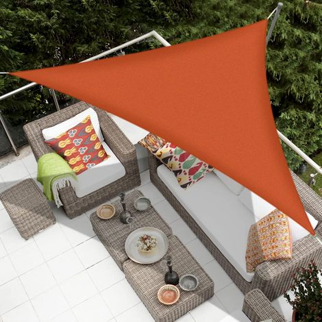 Schattensegel Dreieck 3x3x3m, Wasserdichtes Gartensegel Aus 160gsm Material, Uv-beständiger Sonnenschutzstoff, Markise Für Garten, Terrasse, Party, Hinterhof Und Camping, Orange