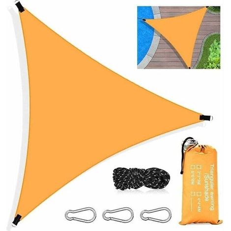 Dreieckiges Schattensegeltuch, 3 X 3 X 3 M Wasserdichtes Dreiecks-sonnensegel Aus Atmungsaktivem Hdpe Mit Uv-schutz, Inklusive Seil, Für Patio, Garten, Terrasse, Pool Und Außenbereich, Orange