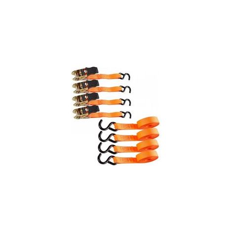 4 Orangefarbene Ratschengurte, 800 Kg, 5 M, Mit Spannratsche, Zum Transport Von Fahrzeugen, Anhängern Und Fahrrädern.