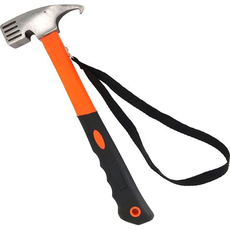 Campinghammer, Heringzieher, Multifunktional Aus Hochkohlenstoffhaltigem Stahl, Für Camping, Orange