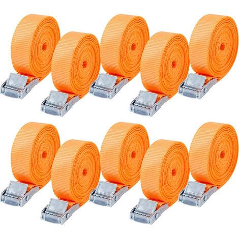 10er-pack Spanngurte, 25 Mm X 4 M Zurrgurt Mit Verschlussschnalle, Nach Din En 12195-2, Geeignet Für Transporter, Motorräder, Lkw Und Zugehörige Güter (orange)