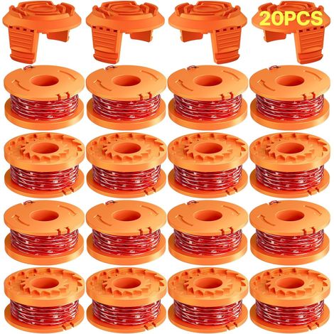 Eventronic 20er-pack Trimmerfaden-spulen Für Randtrimmer, 3 M - Wa0004.1/wa0010 Rasentrimmer Ø1,65 Mm, Trimmerfadenspule (16 Trimmerfäden, 4 Deckel)