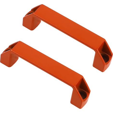 2 Industrielle Griffe, Lochabstand 120 Mm, Für Maschinentüren, Werkstatt, Garage, Fertigung, Aus Aluminiumlegierung, Orange, Ohne Schrauben