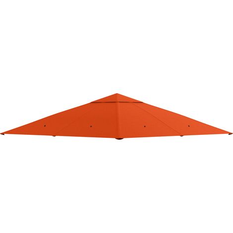 Ersatzdach Orange 3x3m Für Gartenpavillon Aus Polyester Mit Belüftungsöffnungen