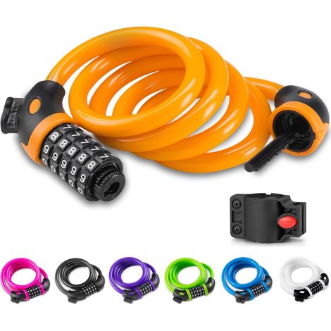 Fahrradschloss-kette, Länge 120 Cm X 12 Mm, Fahrrad-diebstahlschutzkabel Für Fahrräder, Roller, Motorräder Und Tore Mit Intelligentem 5-stelligem Zahlencode, Orange