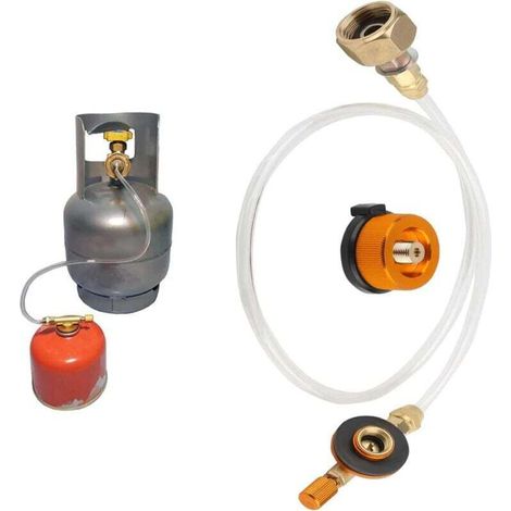 Satz Von Gaskartuschenadaptern Für Gasschlauch - Gasherdadapter - Kupfer-umwandlungsstecker - Kompatibel Mit Flachen Und Langen Behältern - Für Gaskartuschen