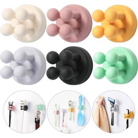 Silikon-zahnbürstenhalter Für Das Badezimmer, Duschrasierer-halter, Wandmontiert, Selbstklebend, Multifunktionaler Haken Für Kinder.