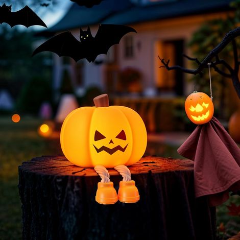 Kinder-nachtlicht Kürbis Halloween-dekoration Wiederaufladbar Led 3 Helligkeitsstufen Nachtlicht Aus Silikon Touch