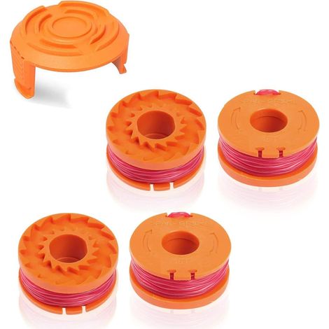 Worx Wa0010 Worx 20v Rasentrimmer Ersatz-fadenspule, Langlebig, Ø 1,65 Mm/3 M, Kompatibel Mit Wg150, Wg151.5, Wg160, Wg163e.2, Wg163e.1, Wg174, Wg180 (4 Spulen + 1 Kappen)
