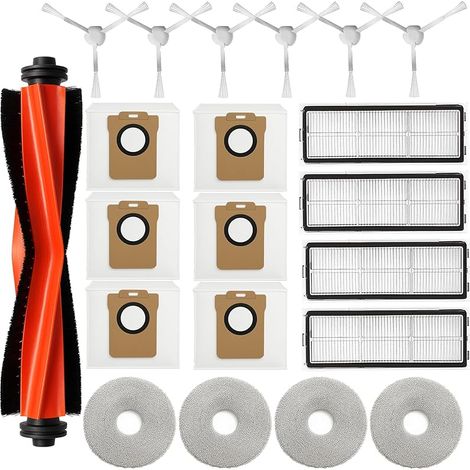 Zubehör-set Für Xiaomi Robot Vacuum X20+, 1 Hauptbürste, 6 Seitenbürsten, 4 Hepa-filter, 4 Wischtücher, 6 Staubbeutel